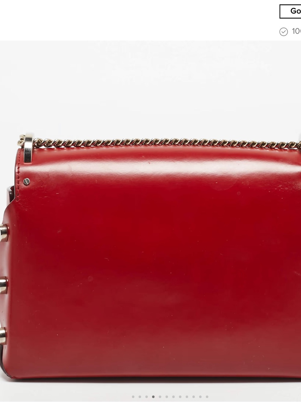 JimmyChoo Red Leather Chain Shoulder Bag - Picture 3 of 4